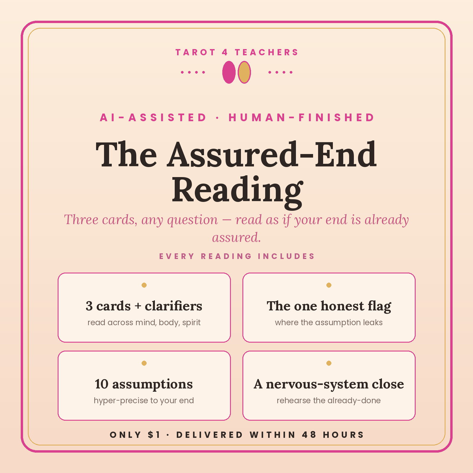The Assured-End Reading — AI-assisted, 3 cards, any question