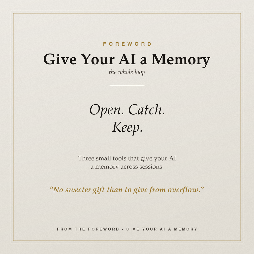 Give Your AI a Memory — Bundle (Roll Call + Scribble + Session Close)